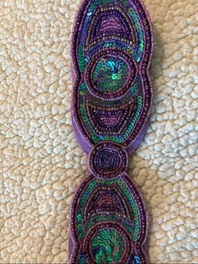 Purple Beaded Sequin Embellishment Strap